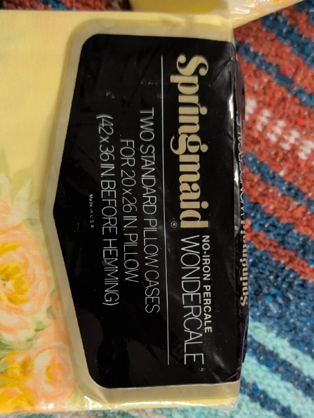 Springmaid Yellow Floral Wondercale No-Iron Percale Sheet Set